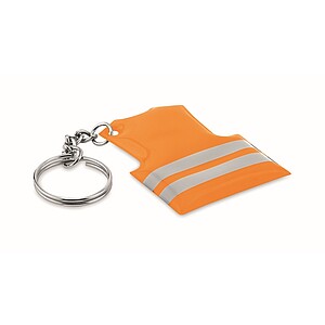 Key ring with reflecting vest, neon orange