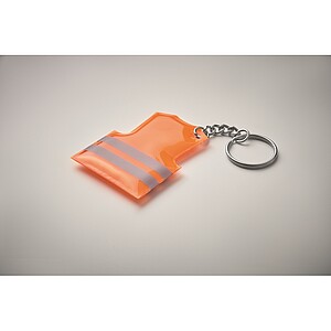 Key ring with reflecting vest, neon orange