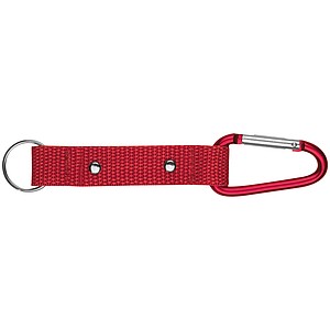 Keyring pendant with carabiner and metal plate
