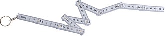 Keyring with folding ruler