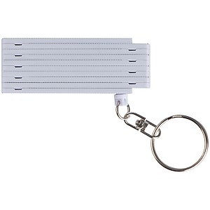 Keyring with folding ruler