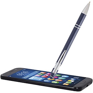 Kish ballpoint pen with silver finish, navy