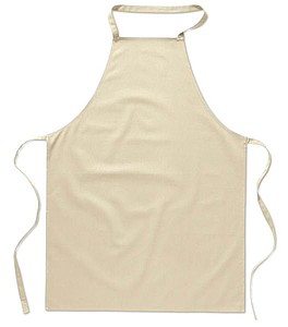 Kitchen apron in cotton, beige