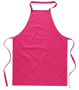 Kitchen apron in cotton, fuchsia