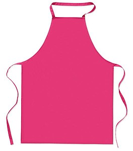 Kitchen apron in cotton, fuchsia