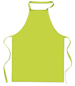 Kitchen apron in cotton, lime