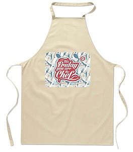 Kitchen apron in cotton, taupe