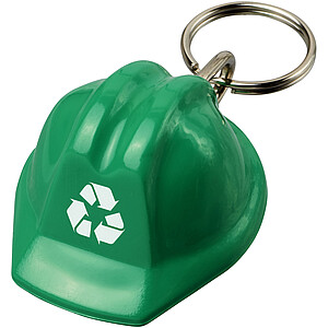Kolt hard hat-shaped recycled keychain, green