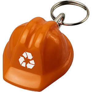 Kolt hard hat-shaped recycled keychain, orange