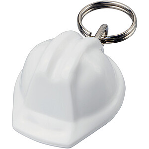 Kolt hard hat-shaped recycled keychain, white