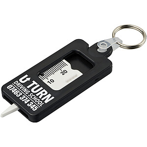 Kym recycled tyre tread check keychain, black