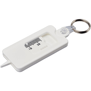 Kym recycled tyre tread check keychain, white