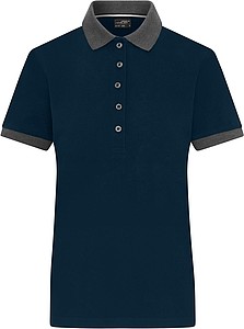 Ladies Contrast Piqué Polo navy/anthracite melange XXL