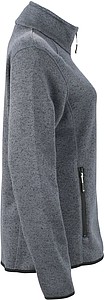 Ladies knitted fleece jacket James Nicholson, dark grey/silver, XXL
