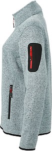 Ladies knitted fleece jacket James Nicholson, grey/red, L