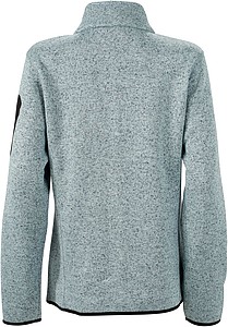 Ladies knitted fleece jacket James Nicholson, grey/red, L