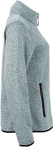 Ladies knitted fleece jacket James Nicholson, grey/red, M