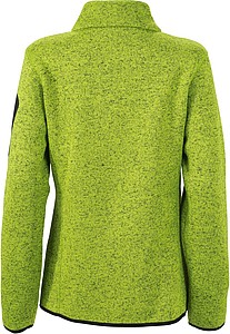 Ladies knitted fleece jacket James Nicholson, lime green/blue, L