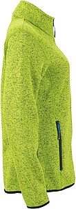 Ladies knitted fleece jacket James Nicholson, lime green/blue, L