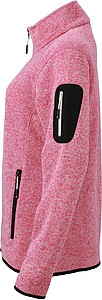 Ladies knitted fleece jacket James Nicholson, pink/white, L