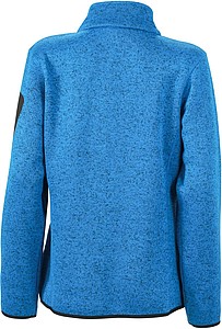 Ladies knitted fleece jacket James Nicholson, royal blue/red, L