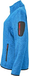 Ladies knitted fleece jacket James Nicholson, royal blue/red, M