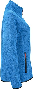 Ladies knitted fleece jacket James Nicholson, royal blue/red, M
