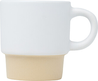 LANGRES Stohovatelný šálek na espresso s keramickým dnem o objemu 130 ml, bílá