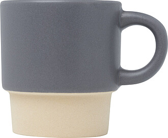 LANGRES Stohovatelný šálek na espresso s keramickým dnem o objemu 130 ml, šedá