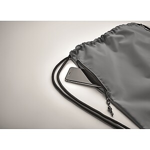 Large drawstring bag 300D RPET, grey