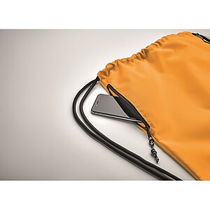 Large drawstring bag 300D RPET, orange