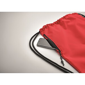 Large drawstring bag 300D RPET, red