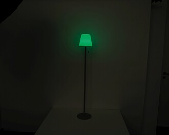 Large outdoor lamp with color change, white