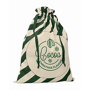 Large Santa cotton bag, green