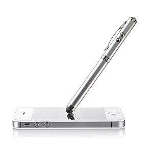 Laser pointer touch pen, matt silver