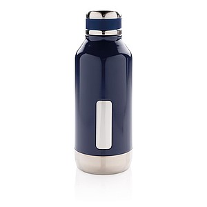 Leak proof vacuum bottle with logo plate