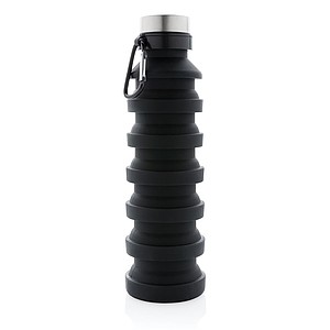 Leakproof collapsible silicone bottle with lid