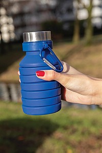Leakproof collapsible silicone bottle with lid