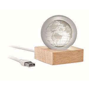 LED globe glass ball, wood