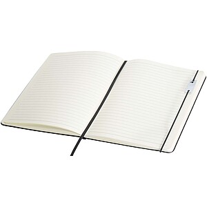 Legato Elegance A5 hard cover notebook and rollerball pen set, solid black