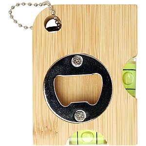 Levo bamboo bottle opener with level, natural