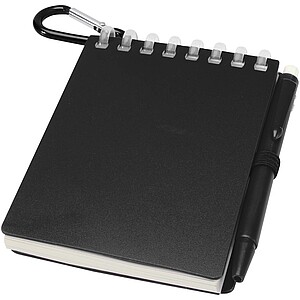 Lig Mini recycled outdoor soft cover notebook and ballpoint pen set (black ink), black