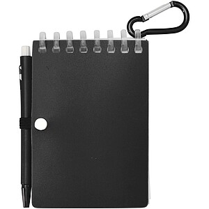 Lig Mini recycled outdoor soft cover notebook and ballpoint pen set (black ink), black