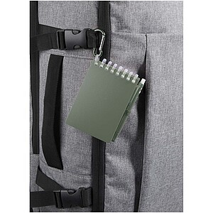 Lig Mini recycled outdoor soft cover notebook and ballpoint pen set (black ink), heather green