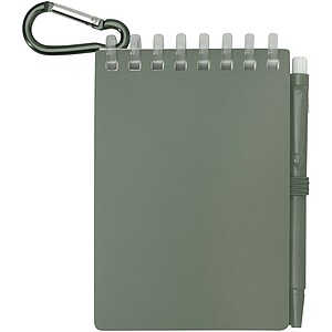 Lig Mini recycled outdoor soft cover notebook and ballpoint pen set (black ink), heather green