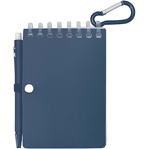 Lig Mini recycled outdoor soft cover notebook and ballpoint pen set (black ink), ocean blue