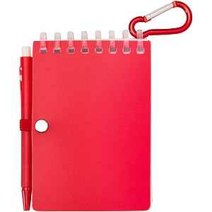 Lig Mini recycled outdoor soft cover notebook and ballpoint pen set (black ink), red