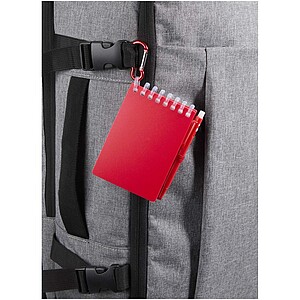 Lig Mini recycled outdoor soft cover notebook and ballpoint pen set (black ink), red