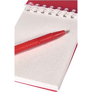 Lig Mini recycled outdoor soft cover notebook and ballpoint pen set (black ink), red