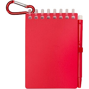 Lig Mini recycled outdoor soft cover notebook and ballpoint pen set (black ink), red